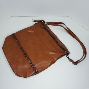 NWOT Sam and Hadley Large Faux Leather Bucket Bag Hobo Boho with two handles